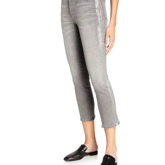 Frame Le High Straight Foil Tux Jeans, Size 29 - Picture 3 of 9